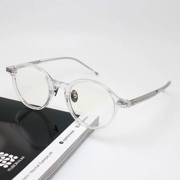 Black Mask Unisex Full Rim Round Acetate Eyeglasses 61705