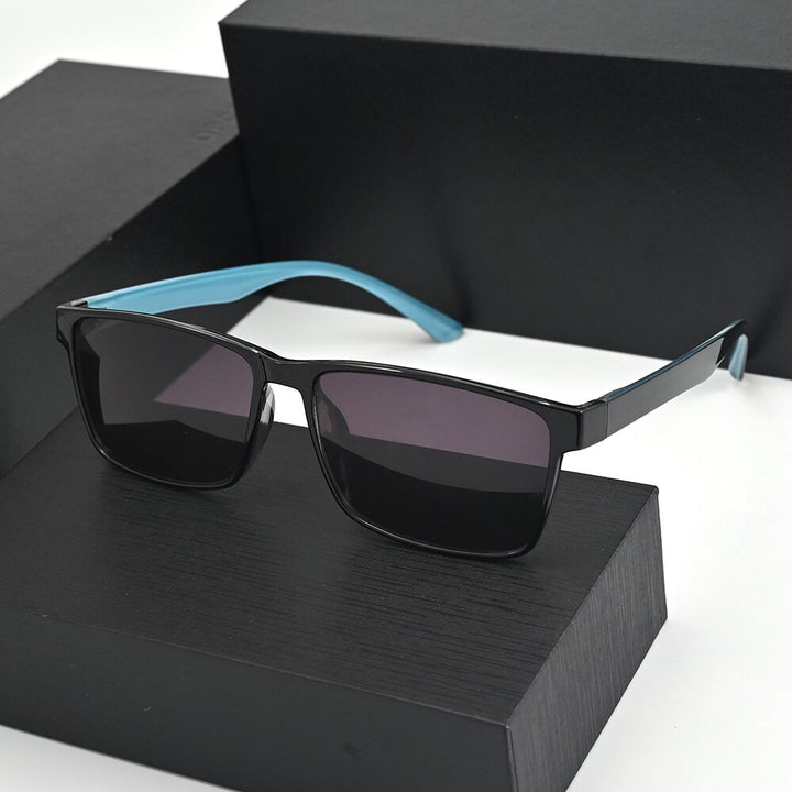 Cubojue Unisex Full Rim Oversized Square Tr 90 Titanium Polarized Sunglasses 2257 Sunglasses Cubojue black-blue black polarized 