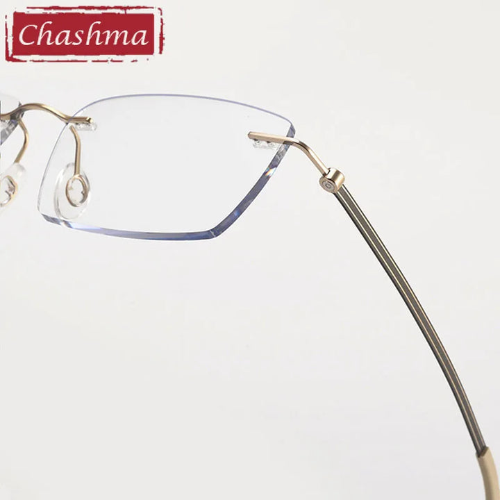 Chashma Men's Rimless Square Titanium Eyeglasses 7263 Rimless Chashma   