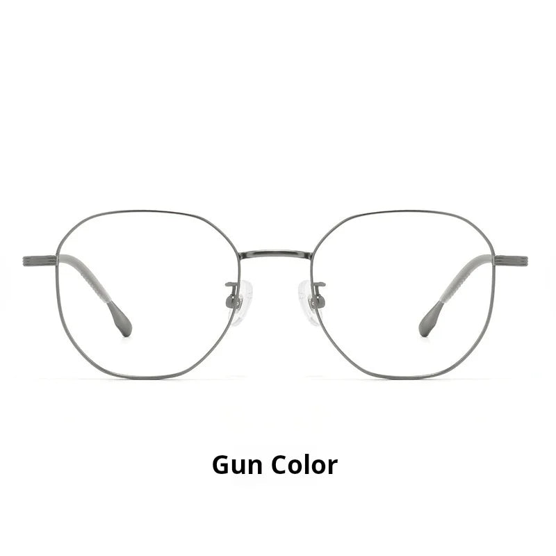 Momoja Women's Full Rim Polygon Square Titanium Alloy Eyeglasses 722003