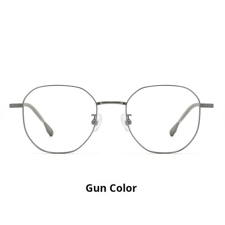Momoja Women's Full Rim Polygon Square Titanium Alloy Eyeglasses 722003