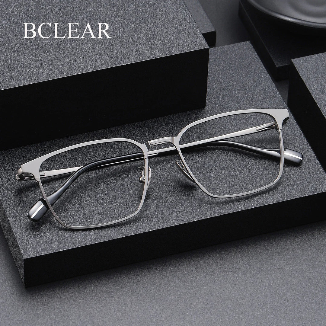 Bclear Unisex Full Rim Square Titanium Eyeglasses SM-70801