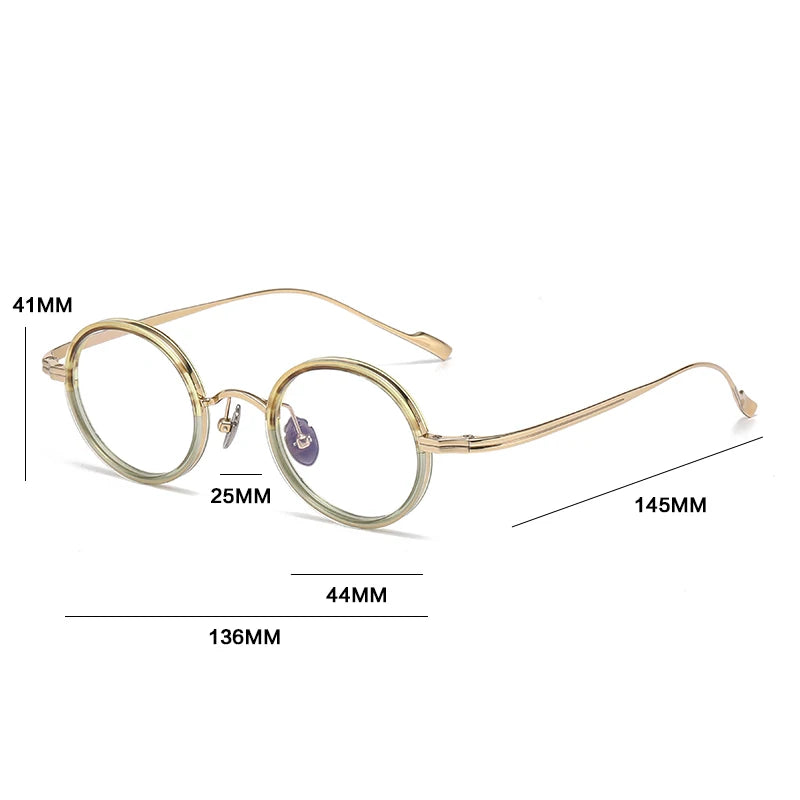 Gatenac Women's Full Rim Round Titanium Acetate Photochromic Reading Glasses36080