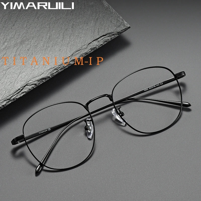 Yimaruili Unisex Full Rim Square Titanium Alloy Eyeglasses Y01052 Full Rim Yimaruili Eyeglasses   