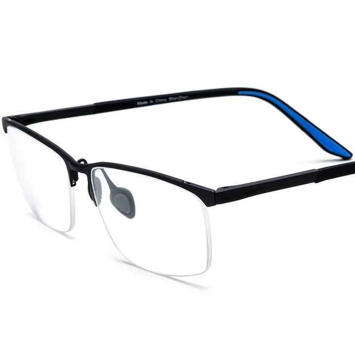 Chashma Unisex Semi Rim Square Brow Line Titanium Eyeglasses 17301