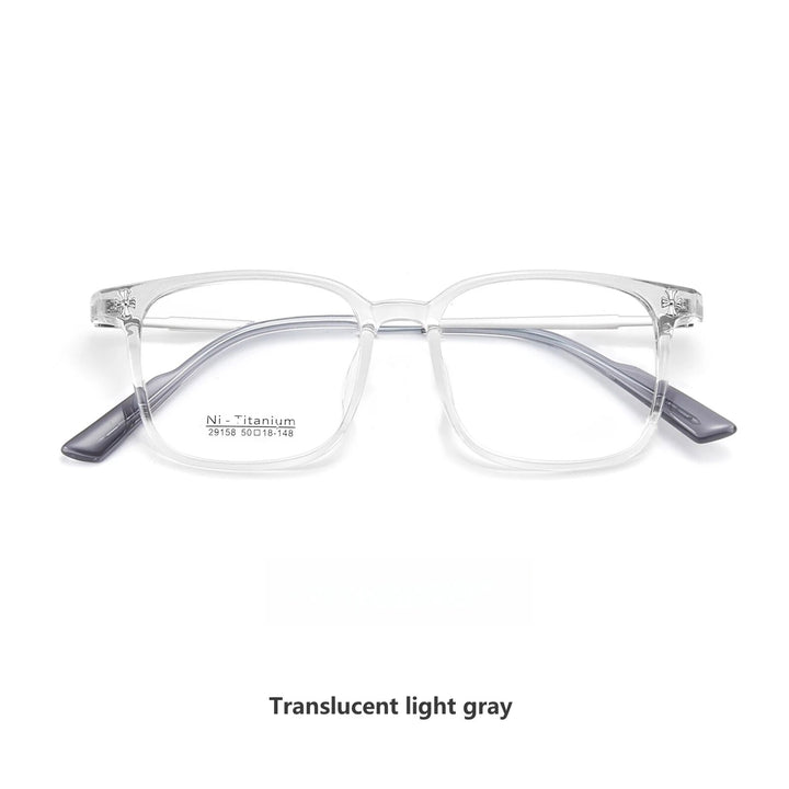 KatKani Unisex Full Rim Square Tr 90 Titanium Eyeglasses 29158 Full Rim KatKani Eyeglasses Translucent l Gray  