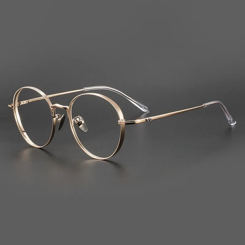 Yimaruili Unisex Full Rim Round Titanium Eyeglasses 30001