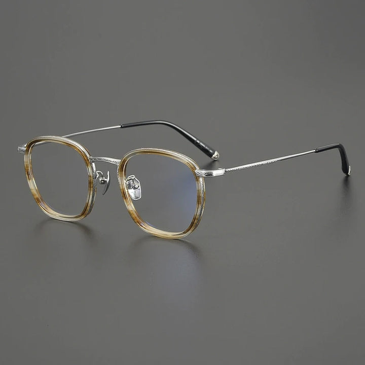 Gatenac Women's Full Rim Square Acetate Titanium Eyeglasses G1286