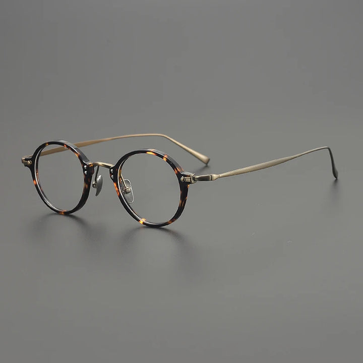 Black Mask Unisex Full Rim Round Titanium Acetate Eyeglasses 635957