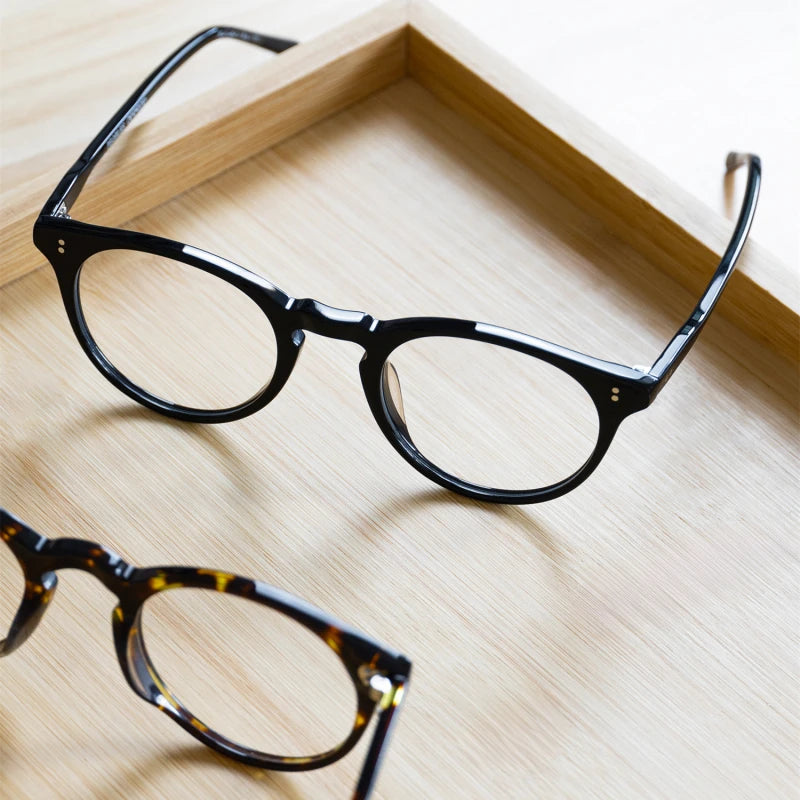 Black Mask Unisex Full Rim Round Acetate Eyeglasses BM-O5183