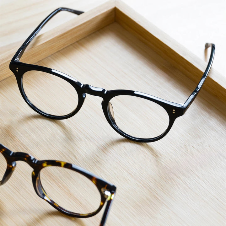 Black Mask Unisex Full Rim Round Acetate Eyeglasses BM-O5183