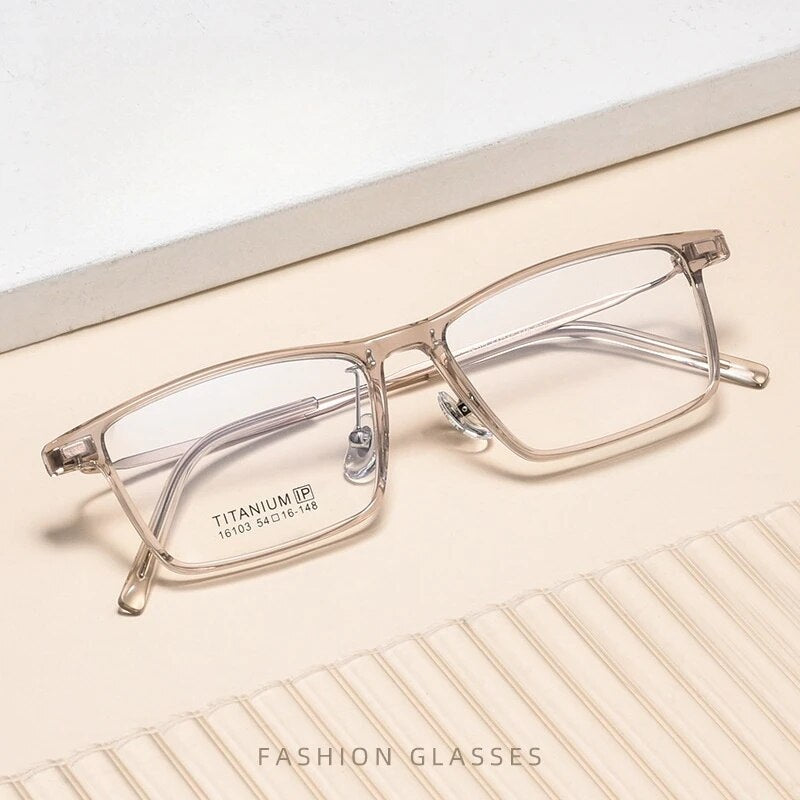 KatKani Unisex Full Rim Square Tr 90 Titanium Eyeglasses 16103x Full Rim KatKani Eyeglasses   