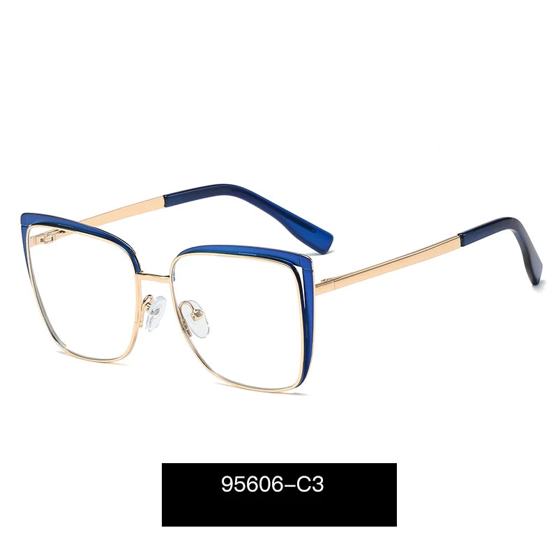 Handoer Women's Full Rim Square Cat Eye Tr 90 Alloy Eyeglasses 795606