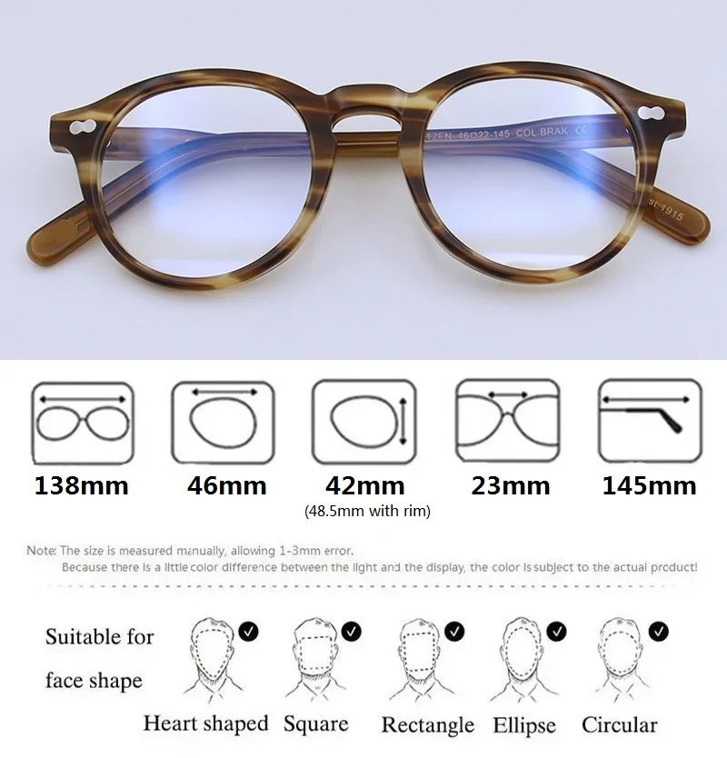 Bobbie Women's Full Rim Oval Round AcetateTitanium Eyeglasses 464223