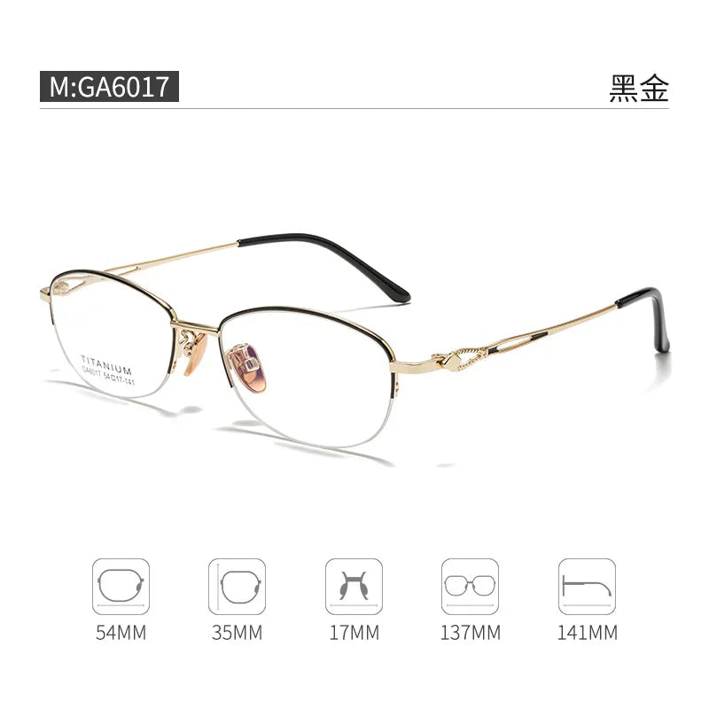 Gmei Optical G6017ADY women's oval titanium alloy prescription eyeglasses — view 4