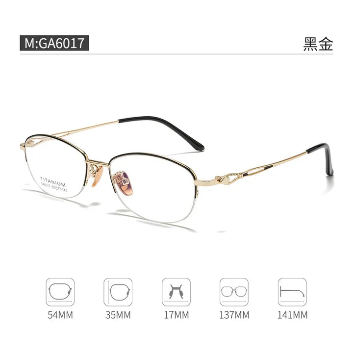 Gmei Optical G6017ADY women's oval titanium alloy prescription eyeglasses — view 4