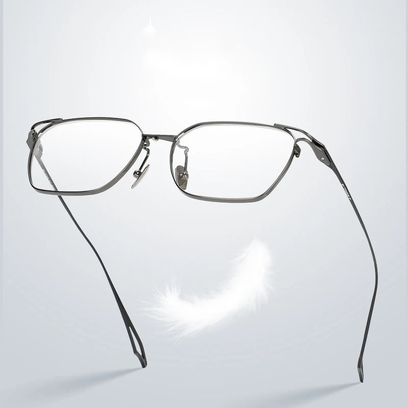 Black Mask Unisex Full Rim Square Titanium Eyeglasses 9497 Full Rim Black Mask