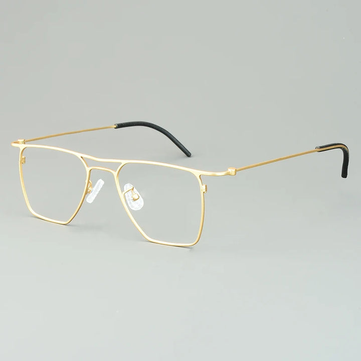 Bobbie Unisex Full Rim Square Double Bridge Titanium Eyeglasses 675502