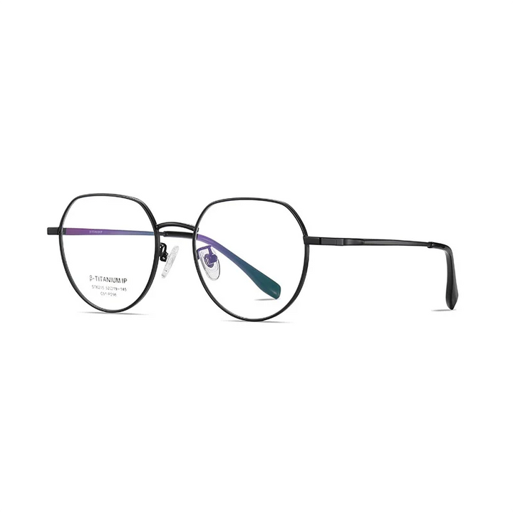 Ralferty Women's Full Rim Flat Top Oval Titanium Eyeglasses R6215 Full Rim Ralferty C91 Matt Black CHINA 