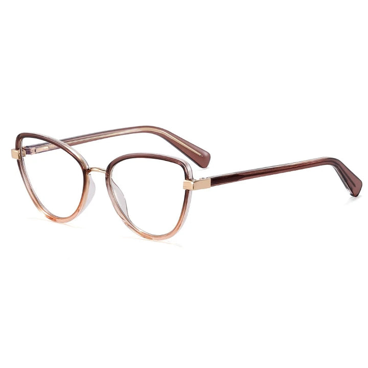 Yimaruili Women's Full Rim Cat Eye Tr 90 Alloy Eyeglasses 397740