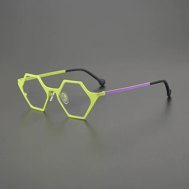 Gatenac Women's Full Rim Polygon Acetate Titanium Eyeglasses G85881
