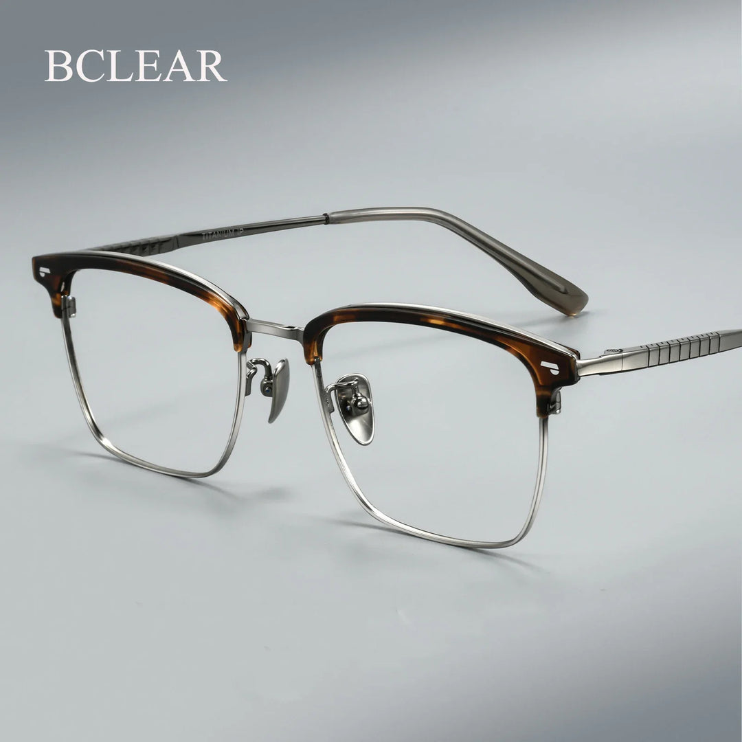 Bclear Unisex Semi Rim Browline Titanium Eyeglasses BSF-18206T