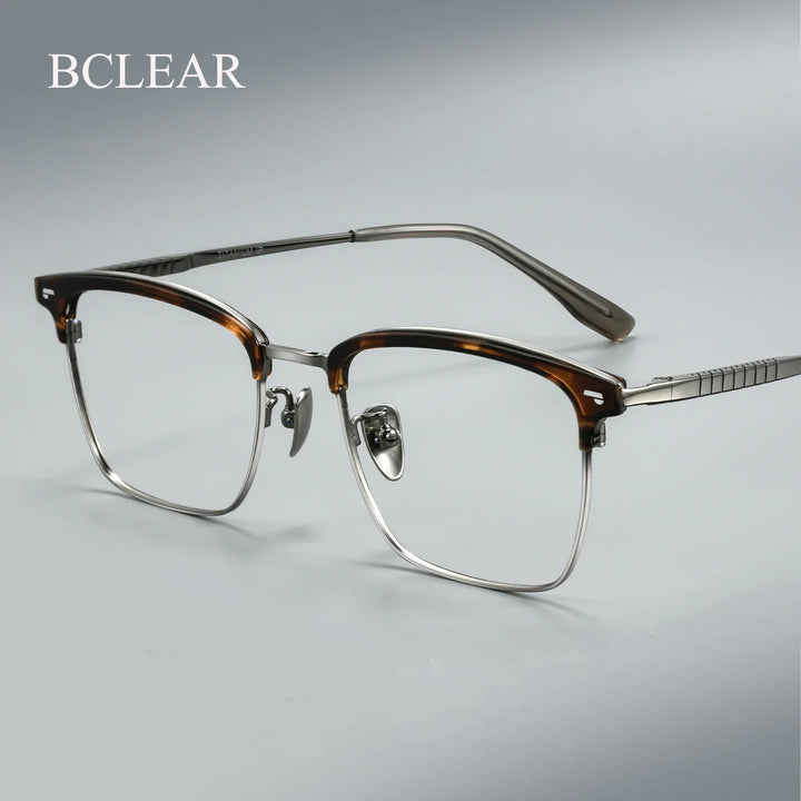 Bclear Unisex Semi Rim Browline Titanium Eyeglasses BSF-18206T
