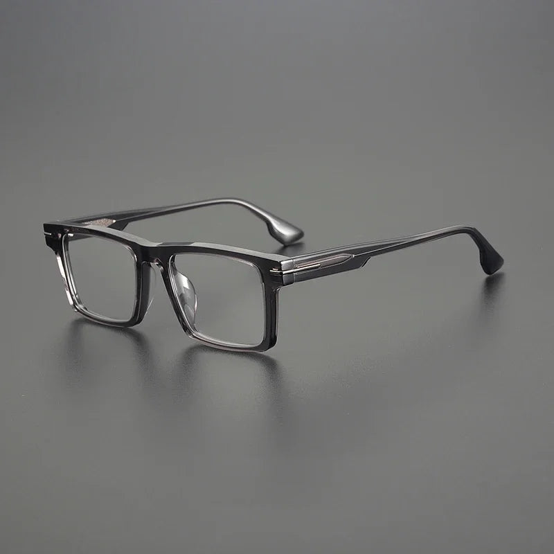 Hewei Unisex Full Rim Square Brow Line Thick Acetate Eyeglasses 42052 Full Rim Hewei C5 CHINA