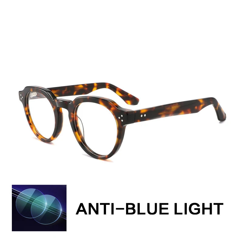Gatenac Unisex Full Rim Flat Top Oval Acetate Reading Glasses G1158