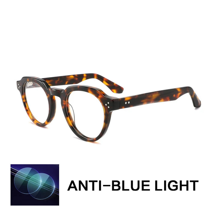 Gatenac Unisex Full Rim Flat Top Oval Acetate Reading Glasses G1158