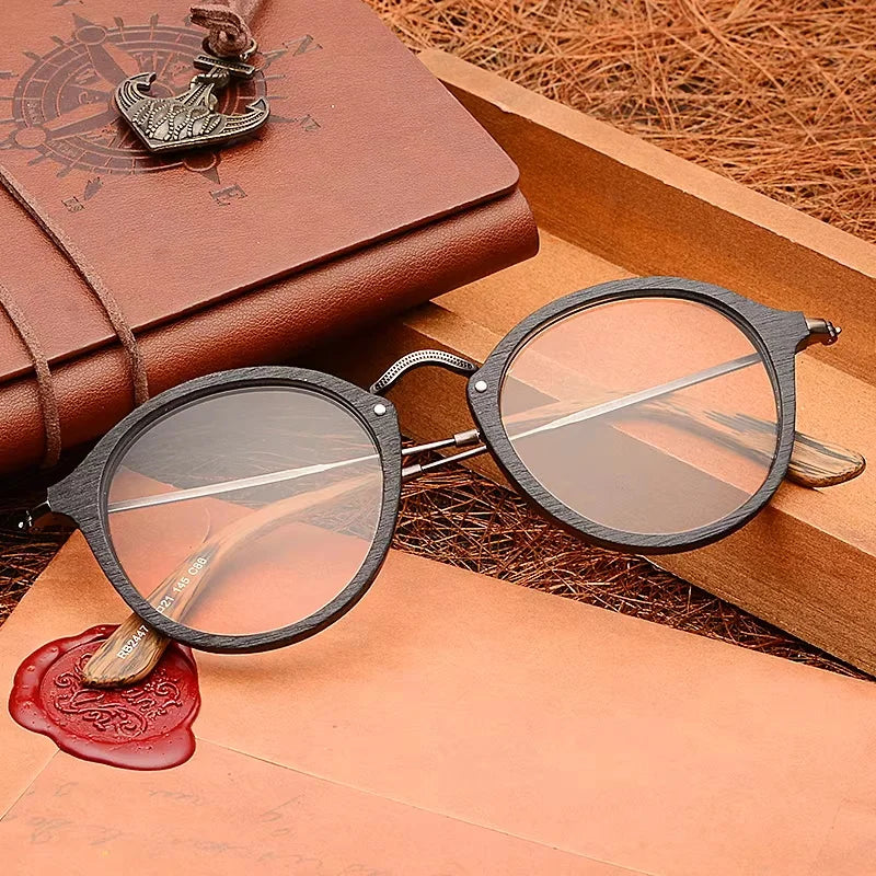 Hdcrafter Unisex Full Rim Round Acetate Titanium Frames 141210 — view 1 | Hdcrafter Eyeglasses at FuzWeb