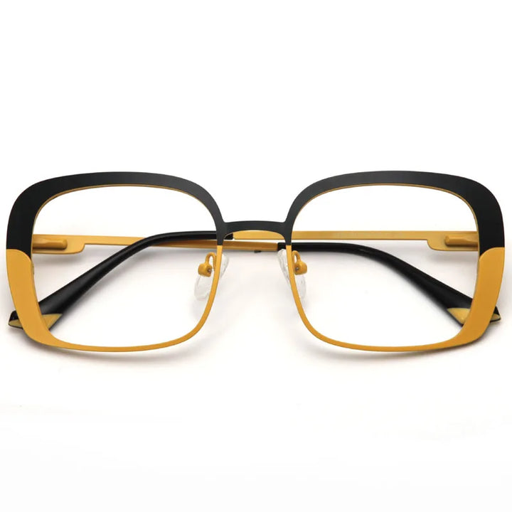 Muzz Women's Full Rim Square Thick Edge Alloy Eyeglasses 88524