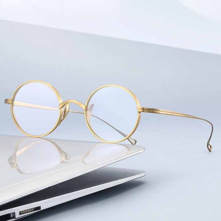 Black Mask Women's Full Rim Round Titanium Eyeglasses 844299