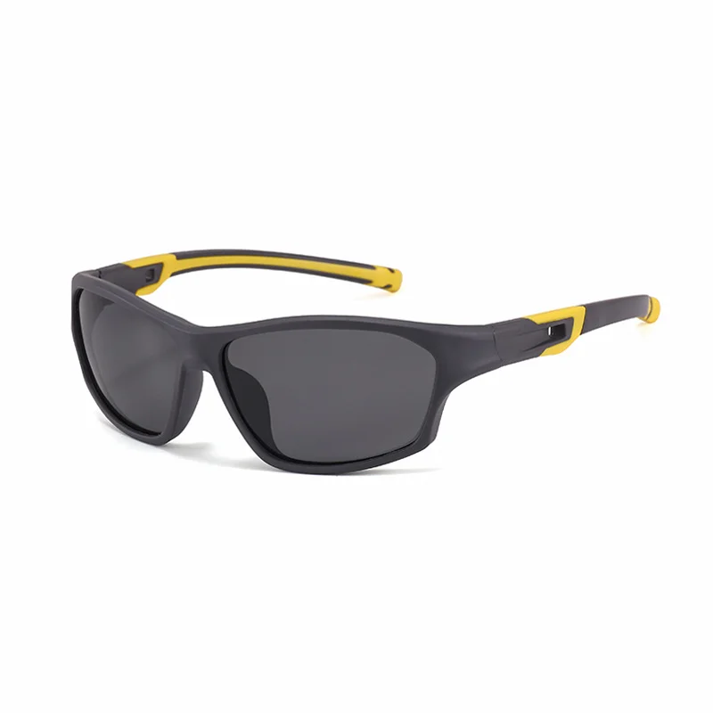 Ralferty Unisex Youth's Full Rim Rectangle Acetate Polarized Sunglasses R704 Sunglasses Ralferty C6 Gray Yellow CHINA As picture