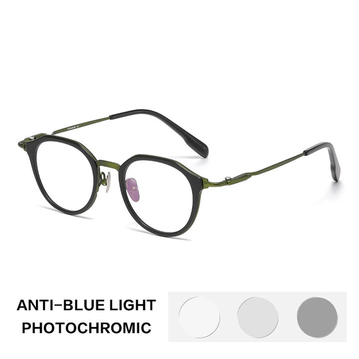 Gatenac Unisex Full Rim Oval Titanium Acetate Photochromic Reading Glasses 860058