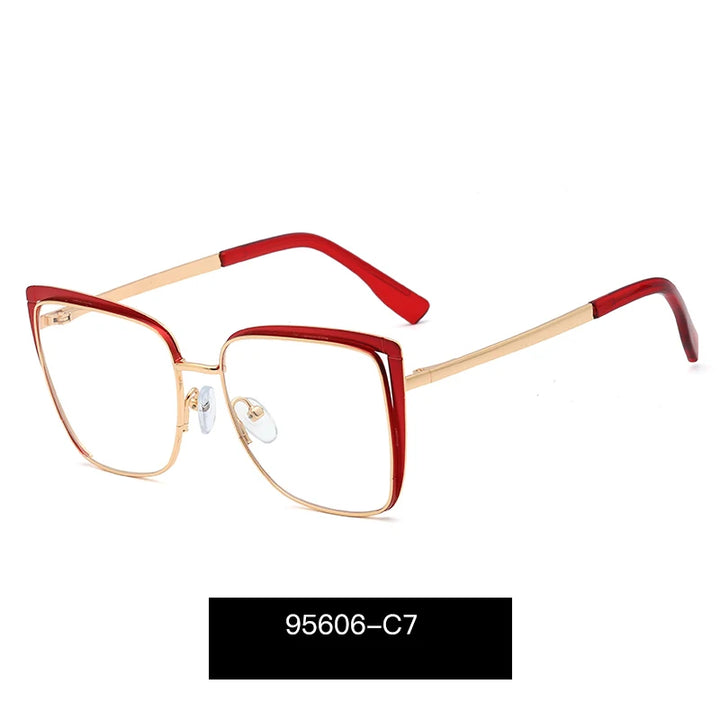 Handoer Women's Full Rim Square Cat Eye Tr 90 Alloy Eyeglasses 795606