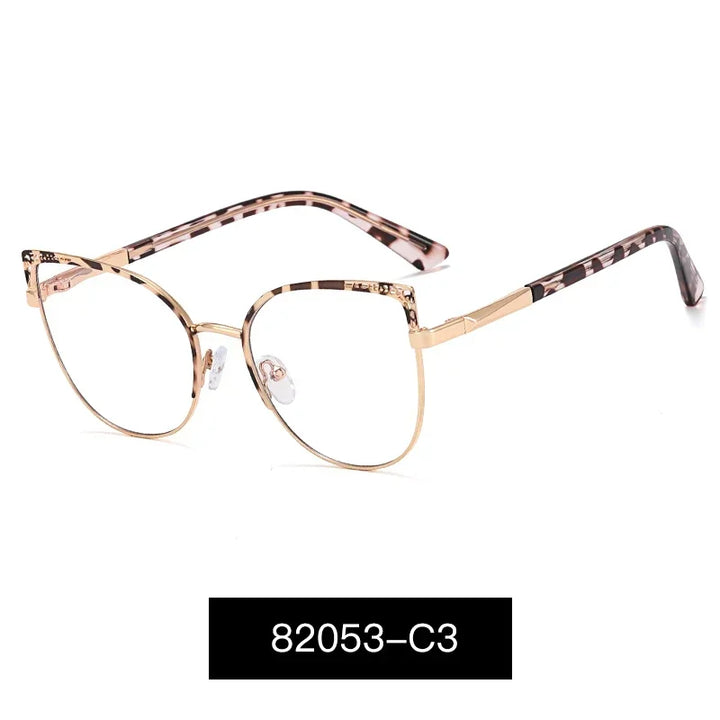 Handoer Women's Full Rim Oval Cat Eye Alloy Eyeglasses 82053
