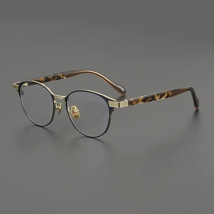 Gatenac Unisex Full Rim Oval Square Titanium Eyeglasses 190073 FuzWeb