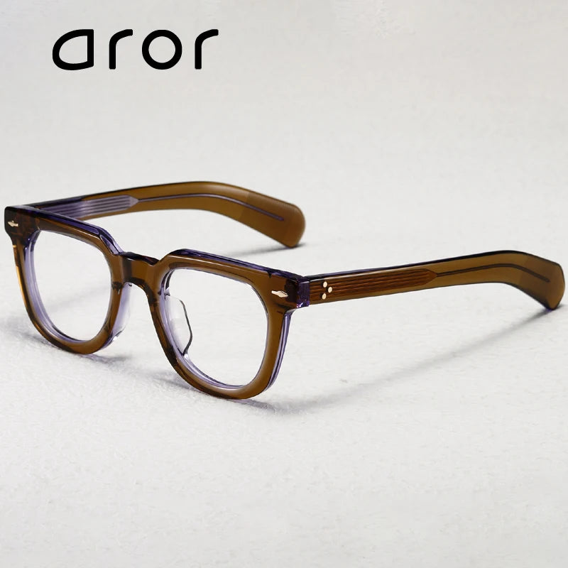 Aror Unisex Full Rim Square Thick Acetate Eyeglasses 14747