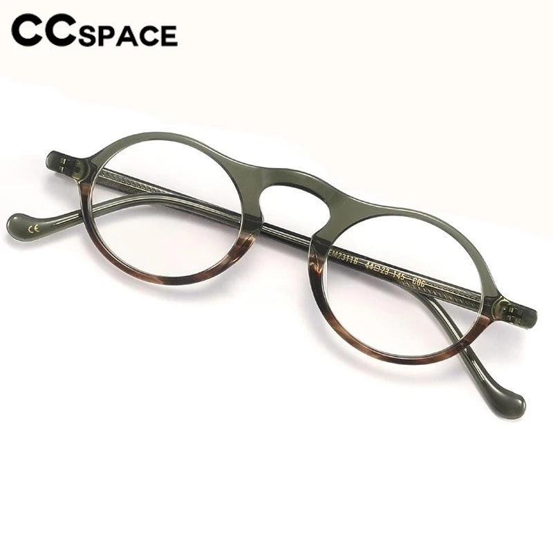 CCspace Unisex Full Rim Oval Acetate Eyeglasses 300316 Full Rim CCSpace   