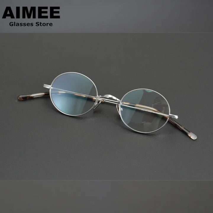 Aimee Unisex Full Rim Oval Round Titanium Acetate Eyeglasses 12344 Full Rim Aimee   