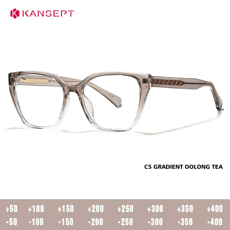 Kansept Women's Full Rim Square Tr 90 Alloy Reading Glasses 727017