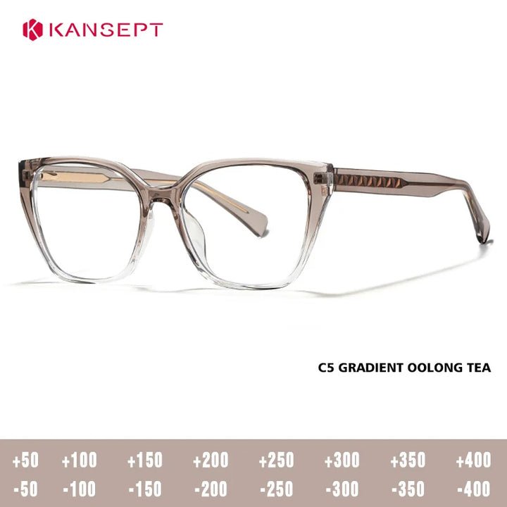 Kansept Women's Full Rim Square Tr 90 Alloy Reading Glasses 727017