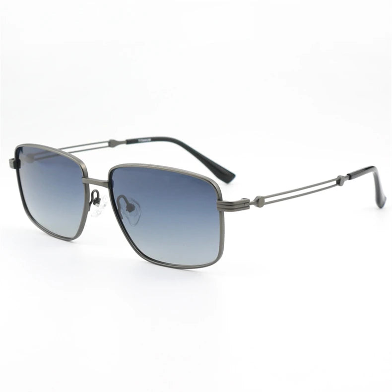 Black Mask Men Full Rim Square Titanium Polarized Sunglasses BM-1109S