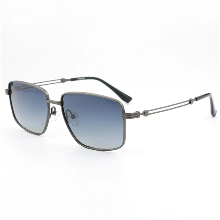 Black Mask Men Full Rim Square Titanium Polarized Sunglasses BM-1109S