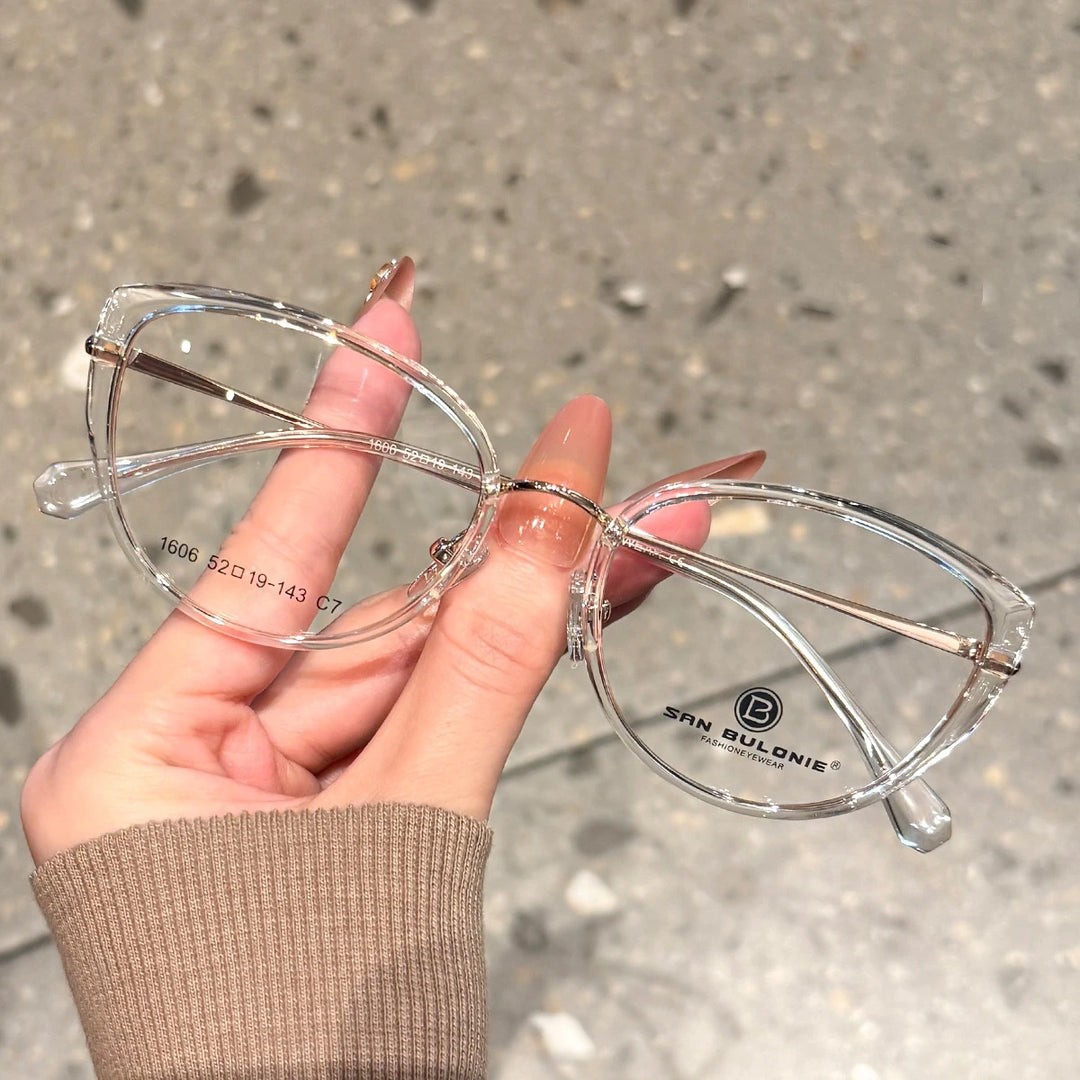 Yimaruili Women's Full Rim Round Cat Eye Tr 90 Alloy Eyeglasses 361606