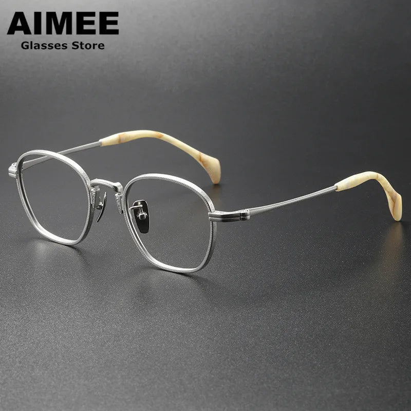 Aimee Unisex Full Rim Square Oval Titanium Eyeglasses 80850 Full Rim Aimee   