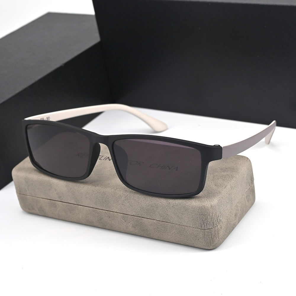 Cubojue Men's Full Rim Oversized Square Tr 90 Titanium Polarized Sunglasses T137 Sunglasses Cubojue black beige black polarized 