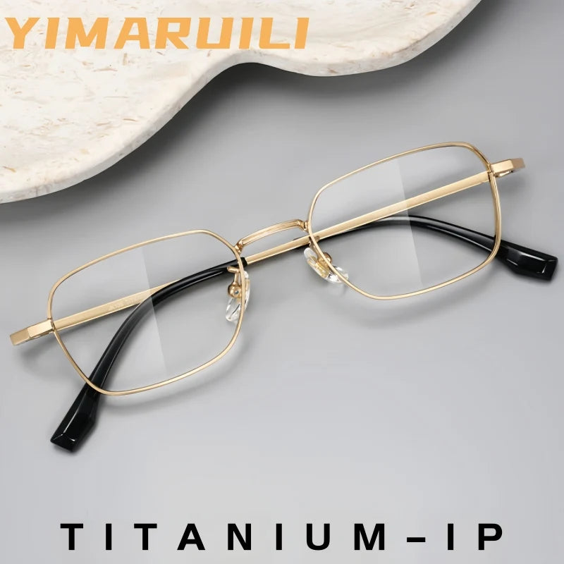 Yimaruili Men's Full Rim Square Pure Titanium Eyeglasses 30955Y — view 1 | Yimaruili at FuzWeb