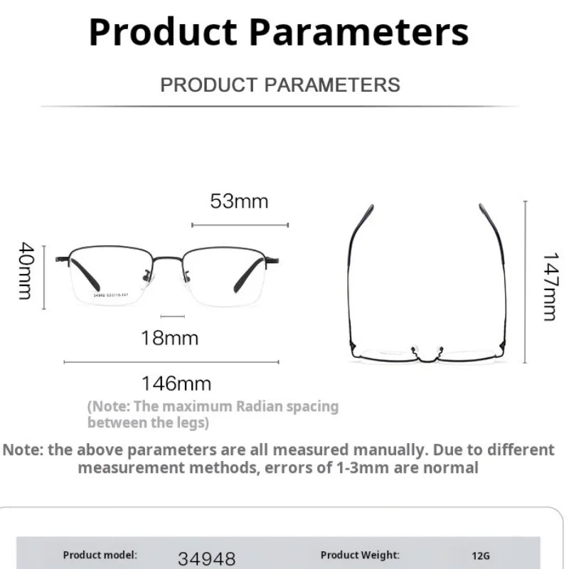 Xbora Unisex Semi Rim Polygon Square Alloy Eyeglasses 534948